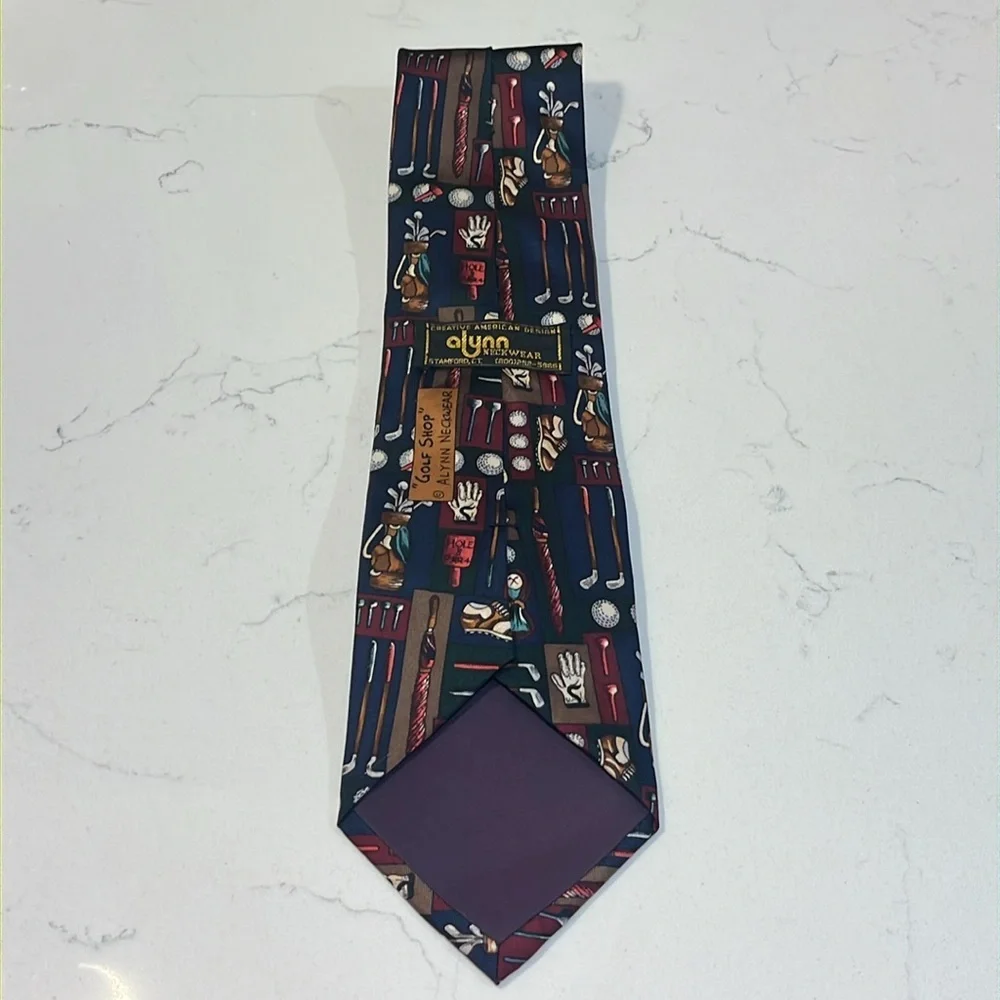 Alynn Golf Novelty Neckware Multicolor Silk Men's Tie
